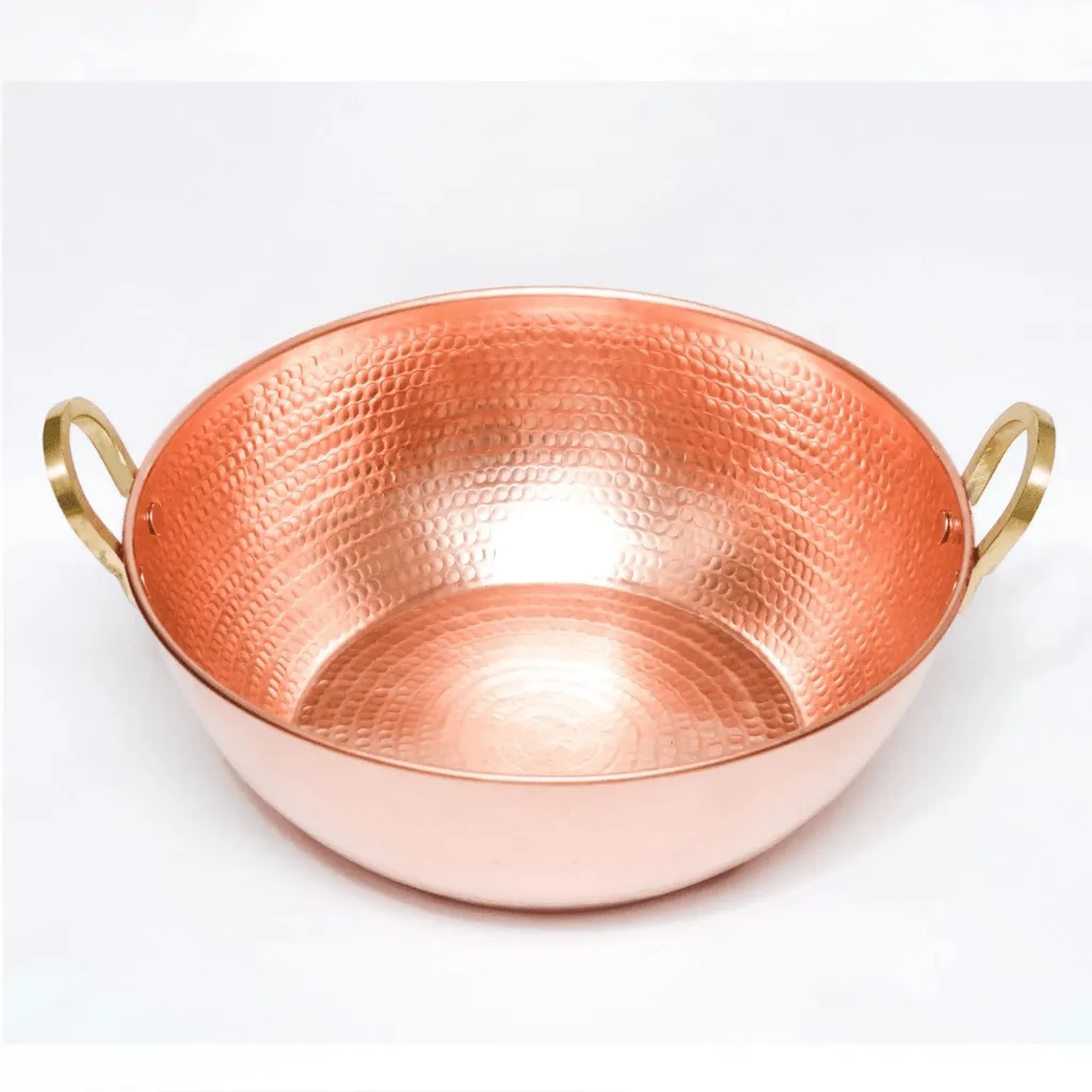 Tacho de cobre artesanal feito à mão para doces caseiros